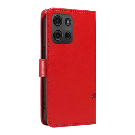 For Motorola Moto G75 5G Case Flower Pattern PU Leather Wallet Phone Cover