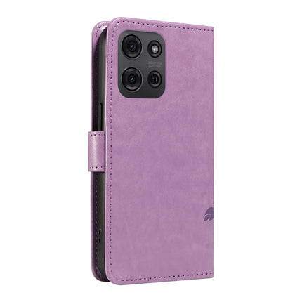 For Motorola Moto G75 5G Case Flower Pattern PU Leather Wallet Phone Cover