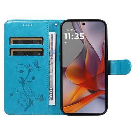 For Motorola Moto G75 5G Case Flower Pattern PU Leather Wallet Phone Cover