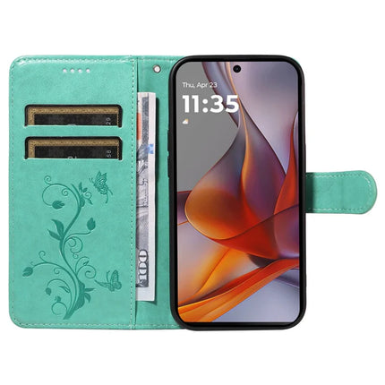 For Motorola Moto G75 5G Case Flower Pattern PU Leather Wallet Phone Cover