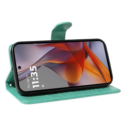 For Motorola Moto G75 5G Case Flower Pattern PU Leather Wallet Phone Cover