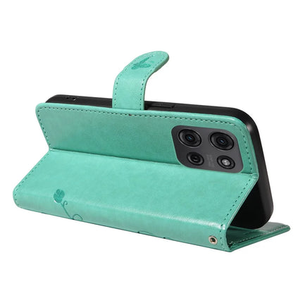 For Motorola Moto G75 5G Case Flower Pattern PU Leather Wallet Phone Cover