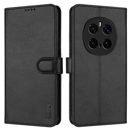AZNS For Honor Magic7 Pro 5G Case PU Leather Wallet Phone Cover - Black