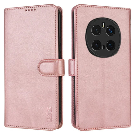 AZNS For Honor Magic7 Pro 5G Case PU Leather Wallet Phone Cover - Rose Gold