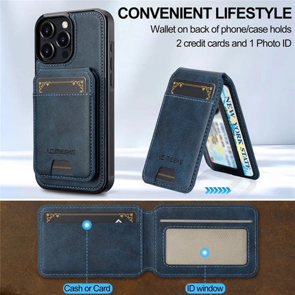 LC.IMEEKE L3 For iPhone 16 Pro Max Magnetic Case Detachable Card Holder Leather+TPU Mobile Cover