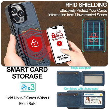 LC.IMEEKE L3 For iPhone 16 Pro Max Magnetic Case Detachable Card Holder Leather+TPU Mobile Cover