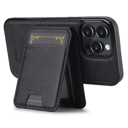 LC.IMEEKE L3 For iPhone 16 Pro Max Magnetic Case Detachable Card Holder Leather+TPU Mobile Cover