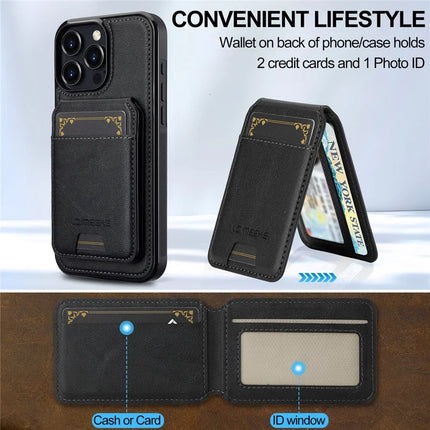 LC.IMEEKE L3 For iPhone 16 Pro Max Magnetic Case Detachable Card Holder Leather+TPU Mobile Cover