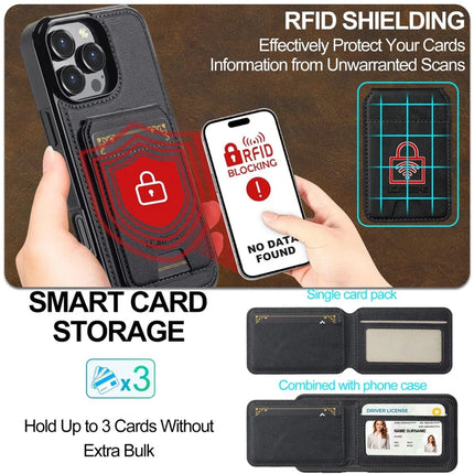 LC.IMEEKE L3 For iPhone 16 Pro Max Magnetic Case Detachable Card Holder Leather+TPU Mobile Cover