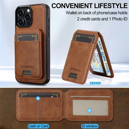 LC.IMEEKE L3 For iPhone 16 Pro Max Magnetic Case Detachable Card Holder Leather+TPU Mobile Cover