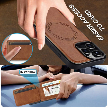 LC.IMEEKE L3 For iPhone 16 Pro Max Magnetic Case Detachable Card Holder Leather+TPU Mobile Cover
