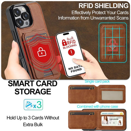 LC.IMEEKE L3 For iPhone 16 Pro Max Magnetic Case Detachable Card Holder Leather+TPU Mobile Cover