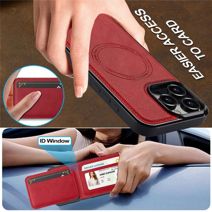 LC.IMEEKE L3 For iPhone 16 Pro Max Magnetic Case Detachable Card Holder Leather+TPU Mobile Cover