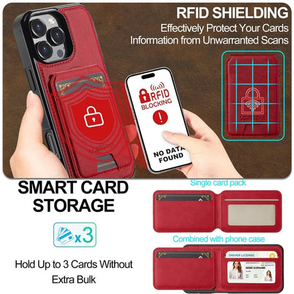 LC.IMEEKE L3 For iPhone 16 Pro Max Magnetic Case Detachable Card Holder Leather+TPU Mobile Cover