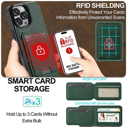 LC.IMEEKE L3 For iPhone 16 Pro Magnetic Case Detachable Card Holder Leather+TPU Mobile Cover