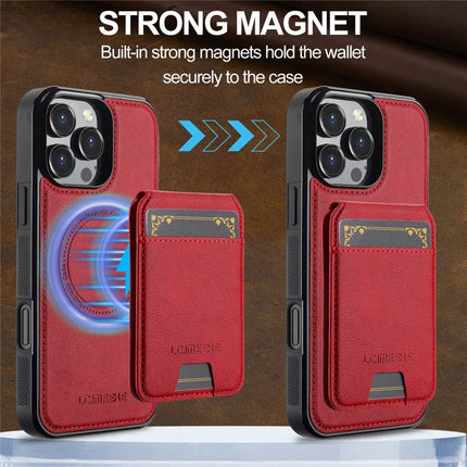 LC.IMEEKE L3 For iPhone 16 Pro Magnetic Case Detachable Card Holder Leather+TPU Mobile Cover