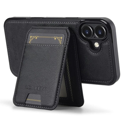 LC.IMEEKE L3 For iPhone 16 Plus Magnetic Case Detachable Card Holder Leather+TPU Mobile Cover