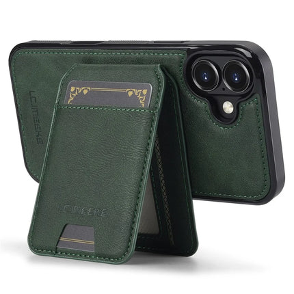 LC.IMEEKE L3 For iPhone 16 Plus Magnetic Case Detachable Card Holder Leather+TPU Mobile Cover