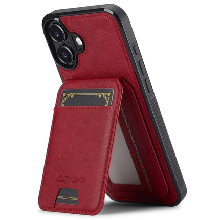 LC.IMEEKE L3 For iPhone 16 Plus Magnetic Case Detachable Card Holder Leather+TPU Mobile Cover