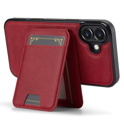 LC.IMEEKE L3 For iPhone 16 Plus Magnetic Case Detachable Card Holder Leather+TPU Mobile Cover