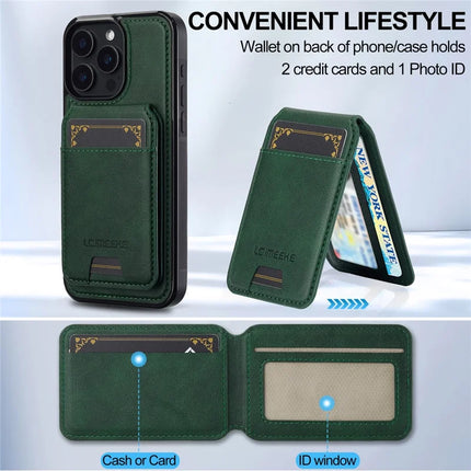 LC.IMEEKE L3 For iPhone 15 Pro Max Magnetic Case Detachable Card Holder Leather+TPU Mobile Cover