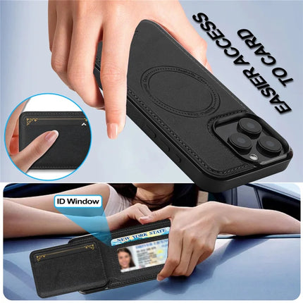 LC.IMEEKE L3 For iPhone 15 Pro Max Magnetic Case Detachable Card Holder Leather+TPU Mobile Cover