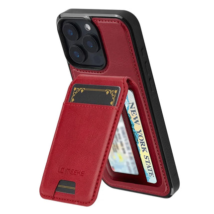 LC.IMEEKE L3 For iPhone 15 Pro Max Magnetic Case Detachable Card Holder Leather+TPU Mobile Cover