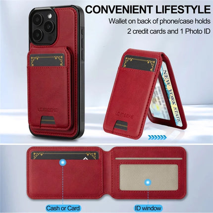 LC.IMEEKE L3 For iPhone 15 Pro Max Magnetic Case Detachable Card Holder Leather+TPU Mobile Cover