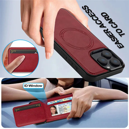 LC.IMEEKE L3 For iPhone 15 Pro Max Magnetic Case Detachable Card Holder Leather+TPU Mobile Cover