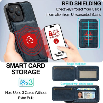 LC.IMEEKE L3 For iPhone 15 Pro Max Magnetic Case Detachable Card Holder Leather+TPU Mobile Cover