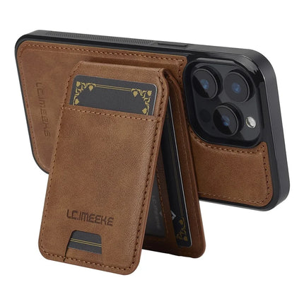 LC.IMEEKE L3 For iPhone 15 Pro Max Magnetic Case Detachable Card Holder Leather+TPU Mobile Cover