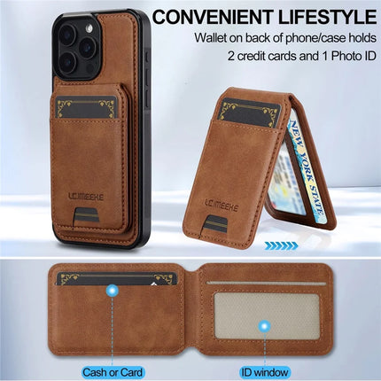LC.IMEEKE L3 For iPhone 15 Pro Max Magnetic Case Detachable Card Holder Leather+TPU Mobile Cover