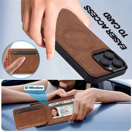 LC.IMEEKE L3 For iPhone 15 Pro Max Magnetic Case Detachable Card Holder Leather+TPU Mobile Cover