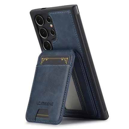 LC.IMEEKE L3 For Samsung Galaxy S23 Ultra Magnetic Case Detachable Card Holder Leather+TPU Mobile Cover