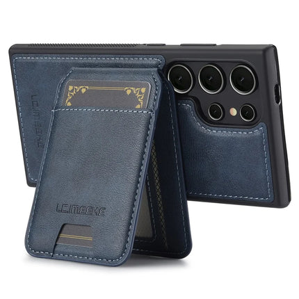 LC.IMEEKE L3 For Samsung Galaxy S23 Ultra Magnetic Case Detachable Card Holder Leather+TPU Mobile Cover