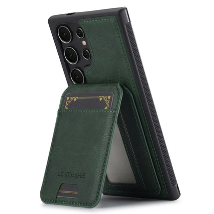 LC.IMEEKE L3 For Samsung Galaxy S23 Ultra Magnetic Case Detachable Card Holder Leather+TPU Mobile Cover
