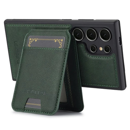 LC.IMEEKE L3 For Samsung Galaxy S23 Ultra Magnetic Case Detachable Card Holder Leather+TPU Mobile Cover