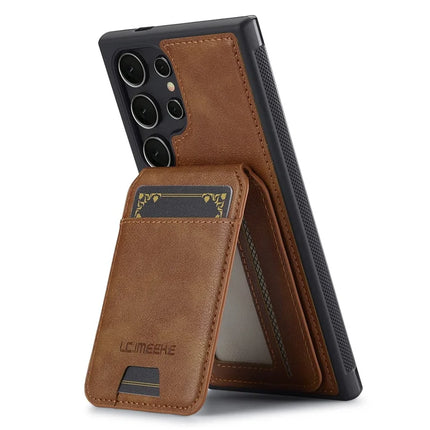 LC.IMEEKE L3 For Samsung Galaxy S23 Ultra Magnetic Case Detachable Card Holder Leather+TPU Mobile Cover