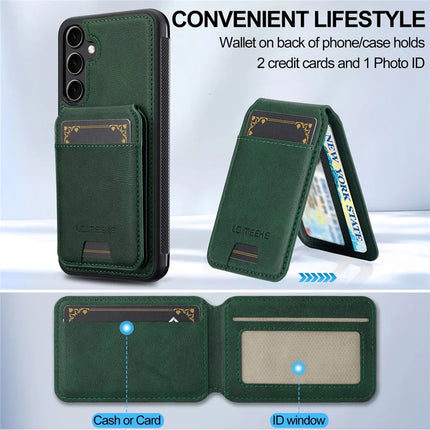 LC.IMEEKE L3 For Samsung Galaxy S23 FE Magnetic Case Detachable Card Holder Leather+TPU Mobile Cover