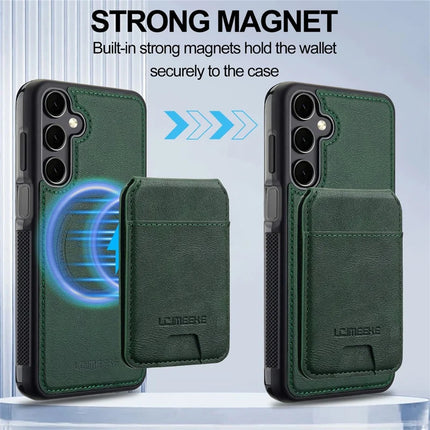 LC.IMEEKE L3 For Samsung Galaxy S23 FE Magnetic Case Detachable Card Holder Leather+TPU Mobile Cover