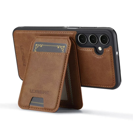 LC.IMEEKE L3 For Samsung Galaxy S23 FE Magnetic Case Detachable Card Holder Leather+TPU Mobile Cover