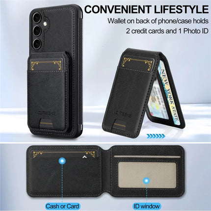 LC.IMEEKE L3 For Samsung Galaxy S23 FE Magnetic Case Detachable Card Holder Leather+TPU Mobile Cover