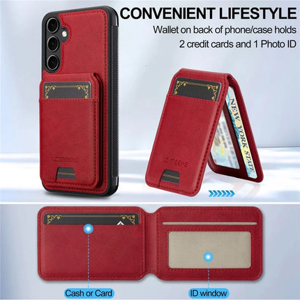 LC.IMEEKE L3 For Samsung Galaxy S23 FE Magnetic Case Detachable Card Holder Leather+TPU Mobile Cover