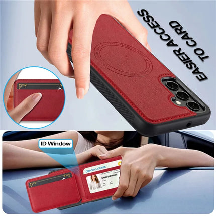 LC.IMEEKE L3 For Samsung Galaxy S23 FE Magnetic Case Detachable Card Holder Leather+TPU Mobile Cover