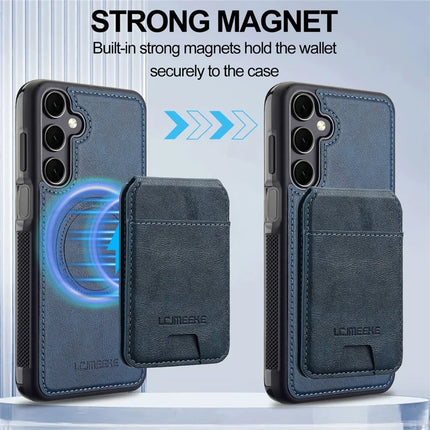 LC.IMEEKE L3 For Samsung Galaxy S23 FE Magnetic Case Detachable Card Holder Leather+TPU Mobile Cover