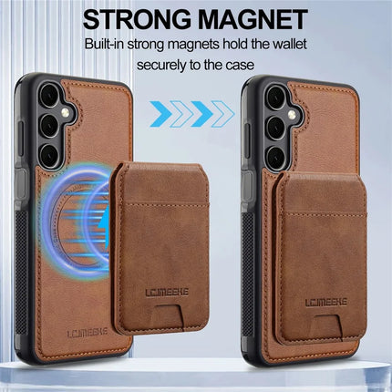 LC.IMEEKE L3 For Samsung Galaxy A15 4G / 5G Magnetic Case Detachable Card Holder Leather+TPU Mobile Cover