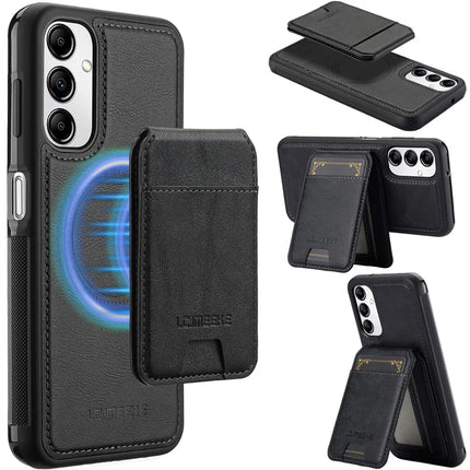 LC.IMEEKE L3 For Samsung Galaxy A34 5G Magnetic Case Detachable Card Holder Leather+TPU Mobile Cover - Black