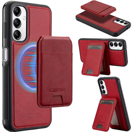 LC.IMEEKE L3 For Samsung Galaxy A34 5G Magnetic Case Detachable Card Holder Leather+TPU Mobile Cover - Red