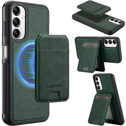 LC.IMEEKE L3 For Samsung Galaxy A34 5G Magnetic Case Detachable Card Holder Leather+TPU Mobile Cover - Green