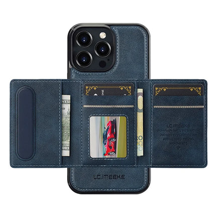 LC.IMEEKE L5 For iPhone 16 Pro Magnetic Phone Case Leather Back Cover with Detachable Card Holder